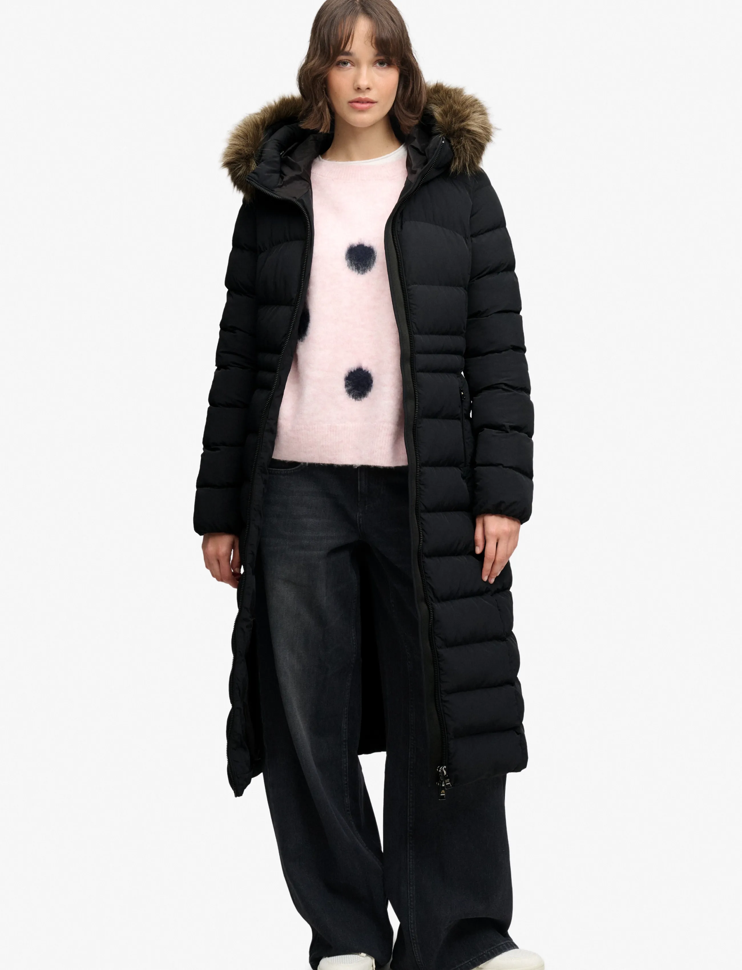Superdry Hooded Faux Fur Fuji Longline jackor dam – bild 7