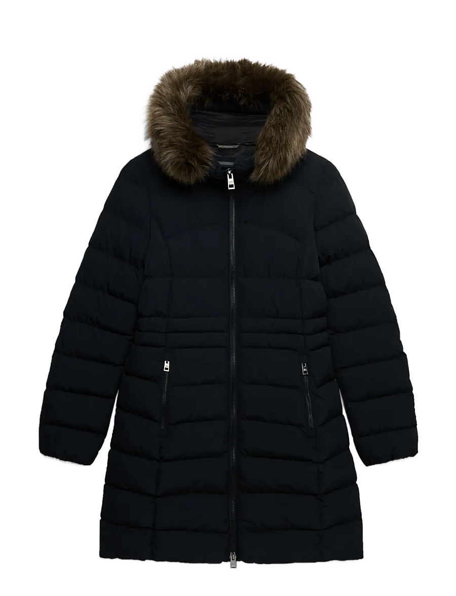 Superdry - HOOD FAUX FUR FUJI MID LENGTH - winter jackets - black - 1