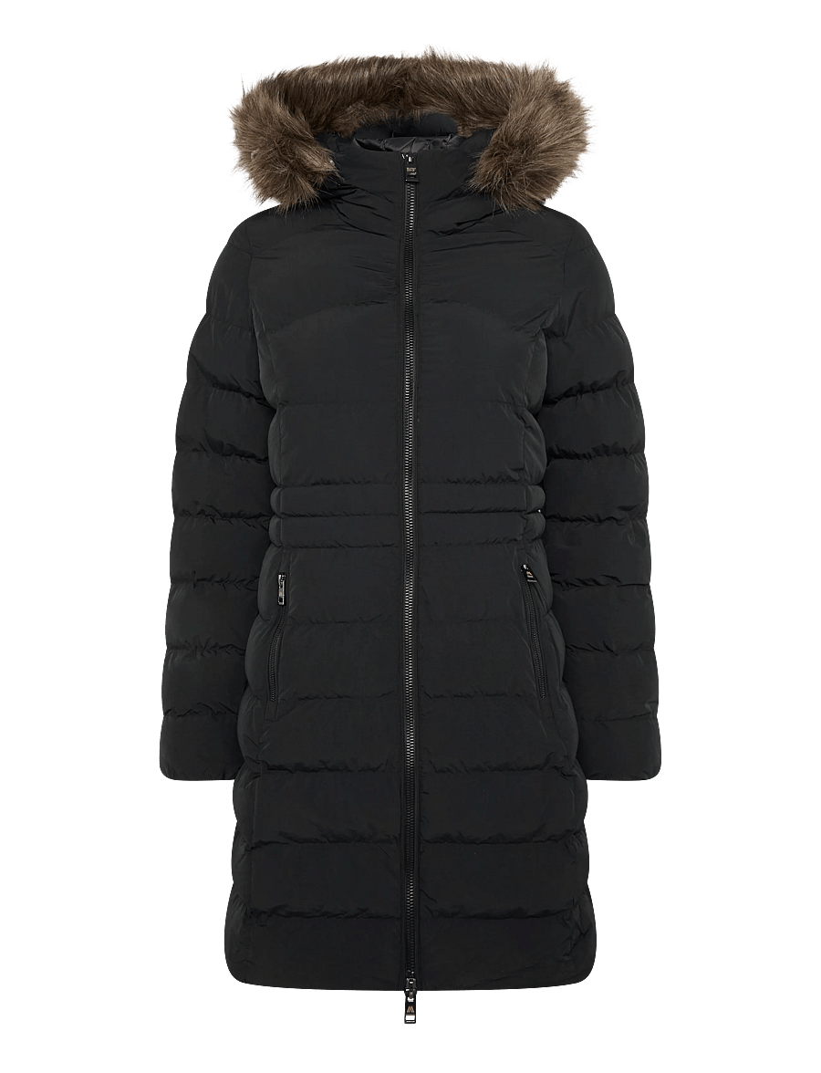 Superdry - HOOD FAUX FUR FUJI MID LENGTH - talvejoped - black - 1