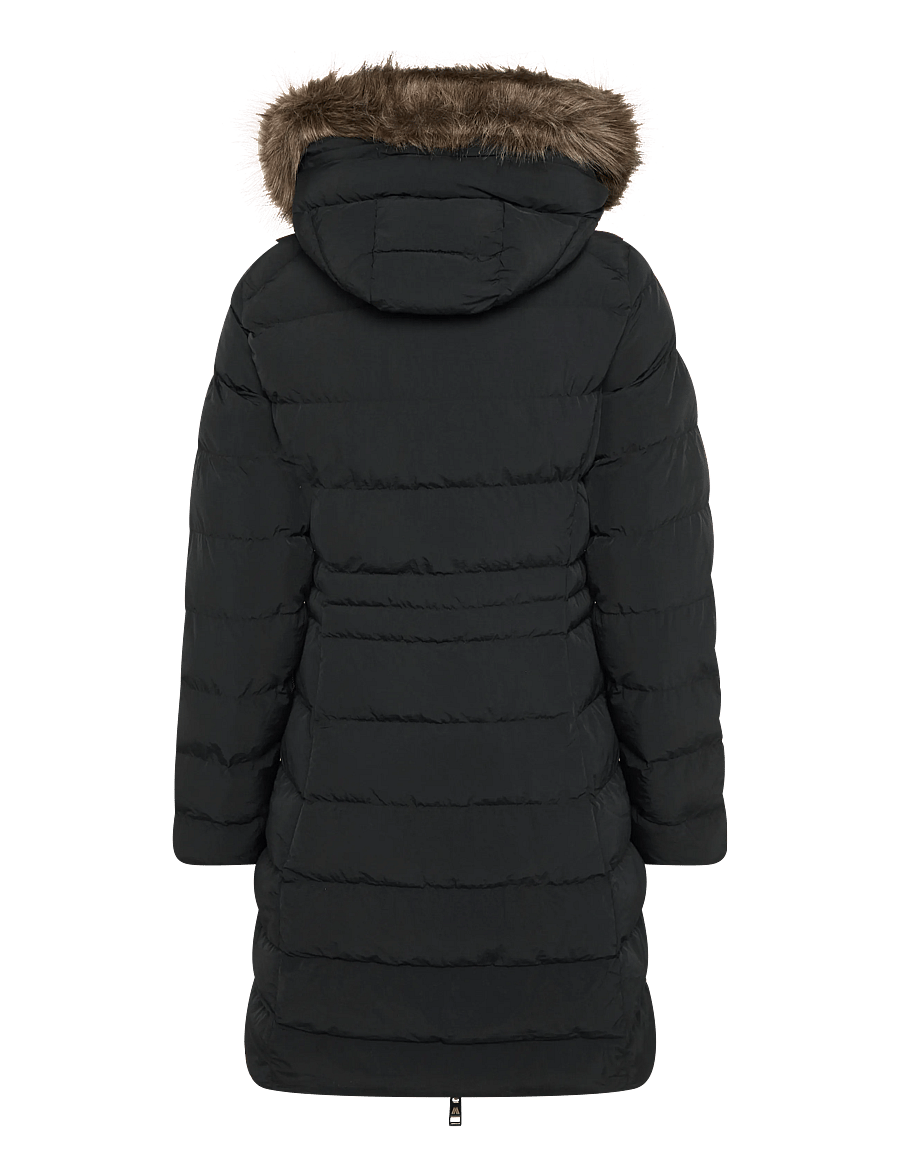 Superdry - HOOD FAUX FUR FUJI MID LENGTH - talvejoped - black - 2