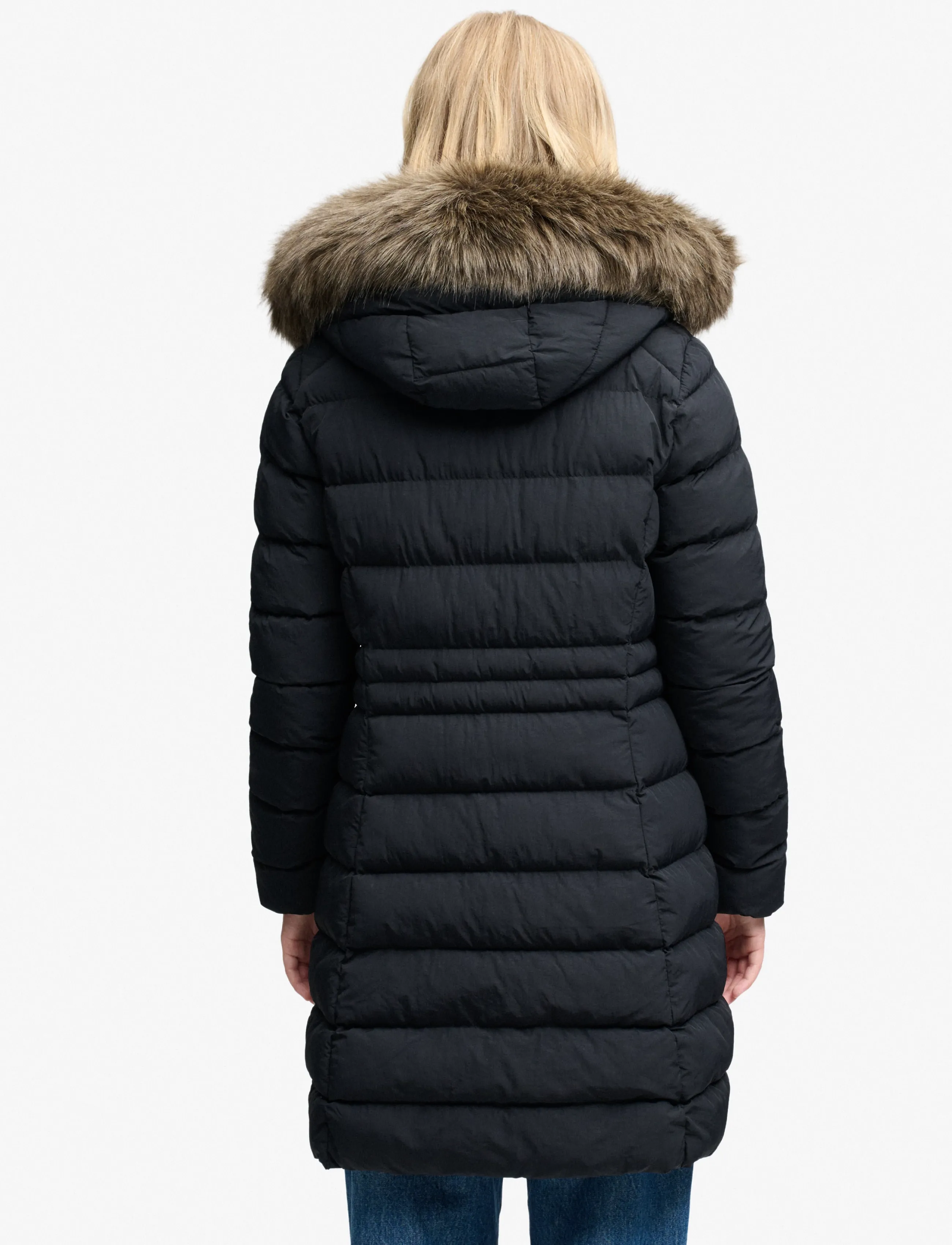 Superdry Hood Faux Fur Fuji Mid Length kappor & rockar dam – bild 2