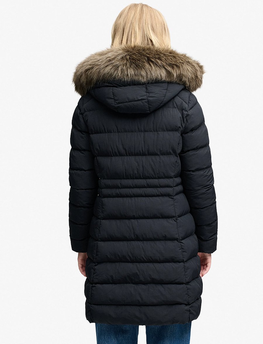 Superdry - HOOD FAUX FUR FUJI MID LENGTH - winter jackets - black - 2