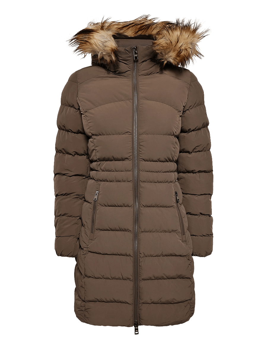 Superdry - HOOD FAUX FUR FUJI MID LENGTH - talvitakit - bracken brown - 1