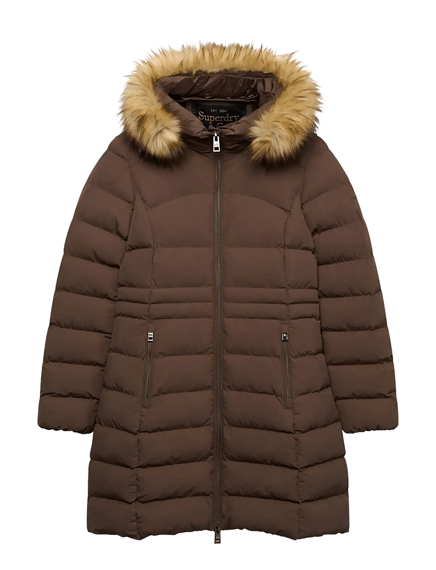 Superdry - HOOD FAUX FUR FUJI MID LENGTH - winter jackets - bracken brown - 1