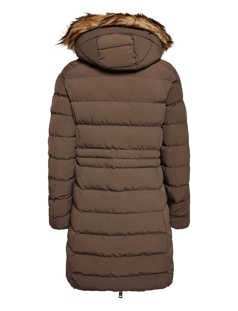 Superdry - HOOD FAUX FUR FUJI MID LENGTH - talvitakit - bracken brown - 2