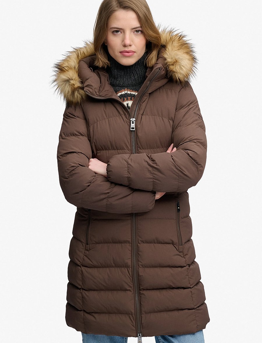 Superdry - HOOD FAUX FUR FUJI MID LENGTH - winter jackets - bracken brown - 3