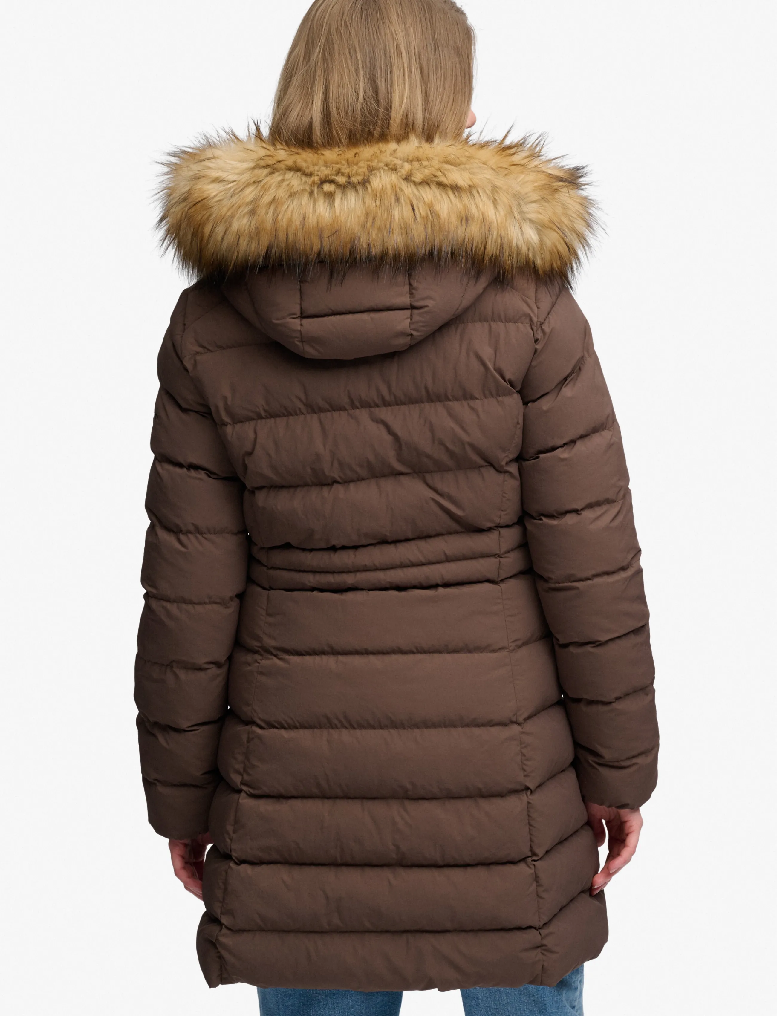 Superdry Hood Faux Fur Fuji Mid Length kappor & rockar dam – bild 8
