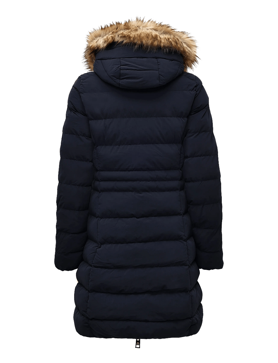 Superdry - HOOD FAUX FUR FUJI MID LENGTH - vinterjakker - darkest navy - 2