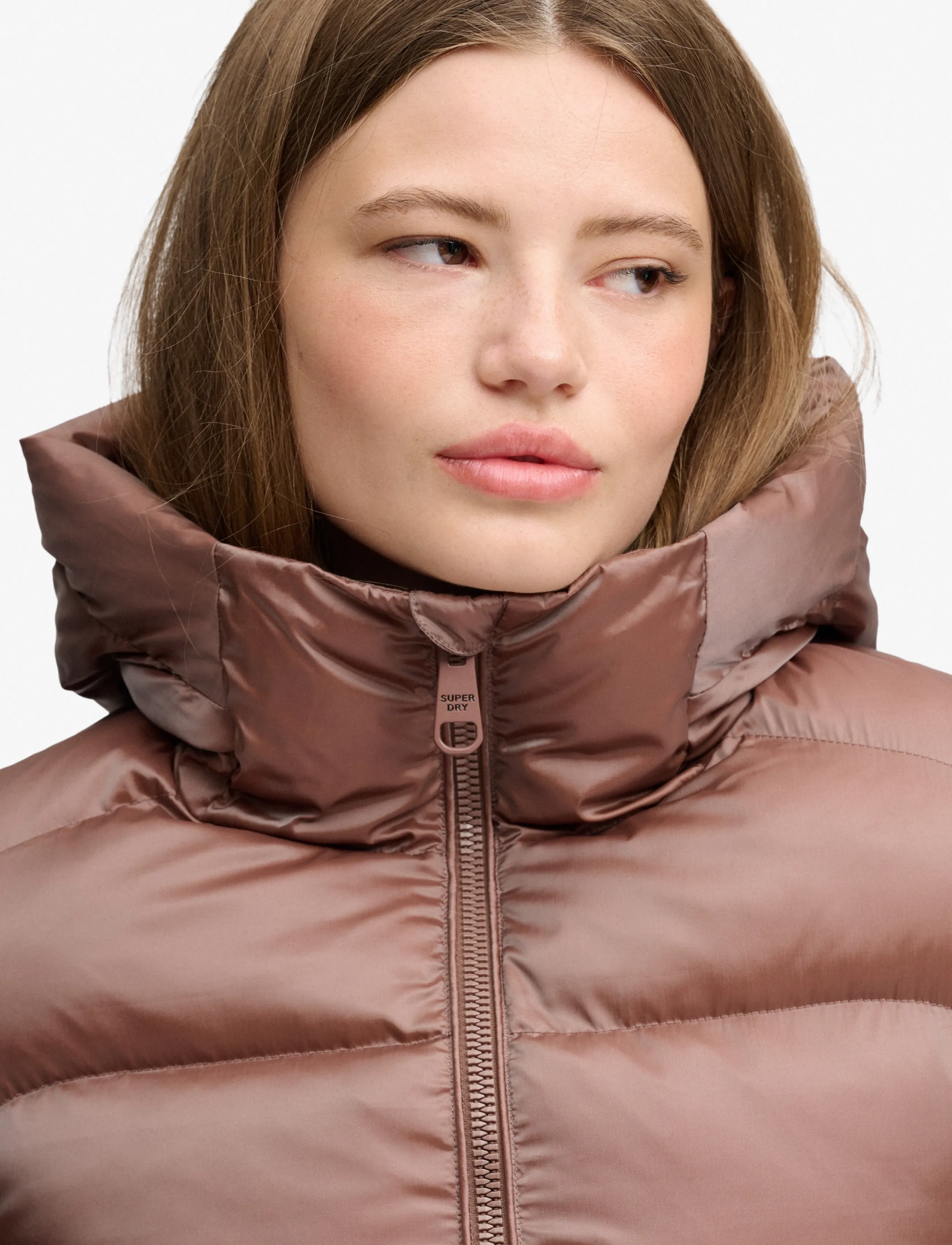 Superdry - HOODED SHINE PUFFER JACKET - vinterjakker - nutmeg spice brown sheen - 2