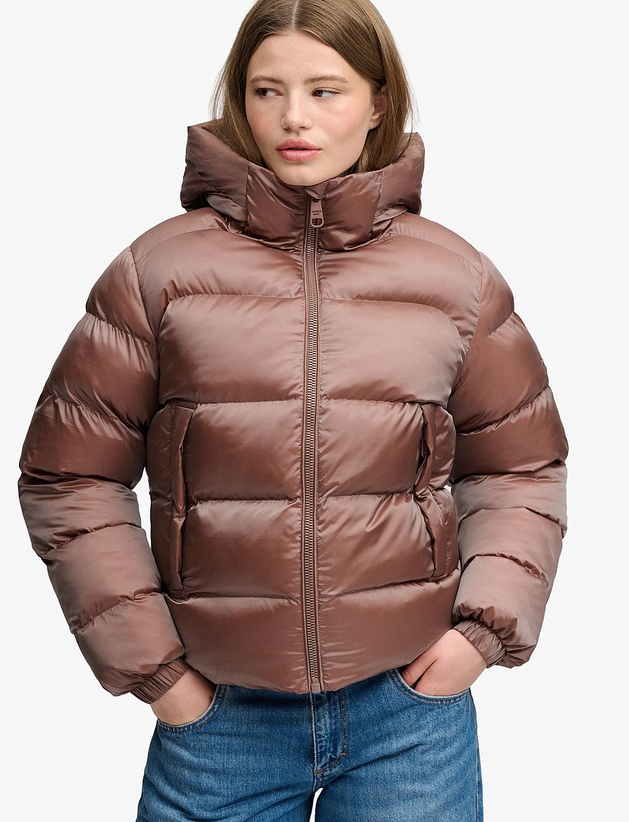 Superdry - HOODED SHINE PUFFER JACKET - vinterjakker - nutmeg spice brown sheen - 3