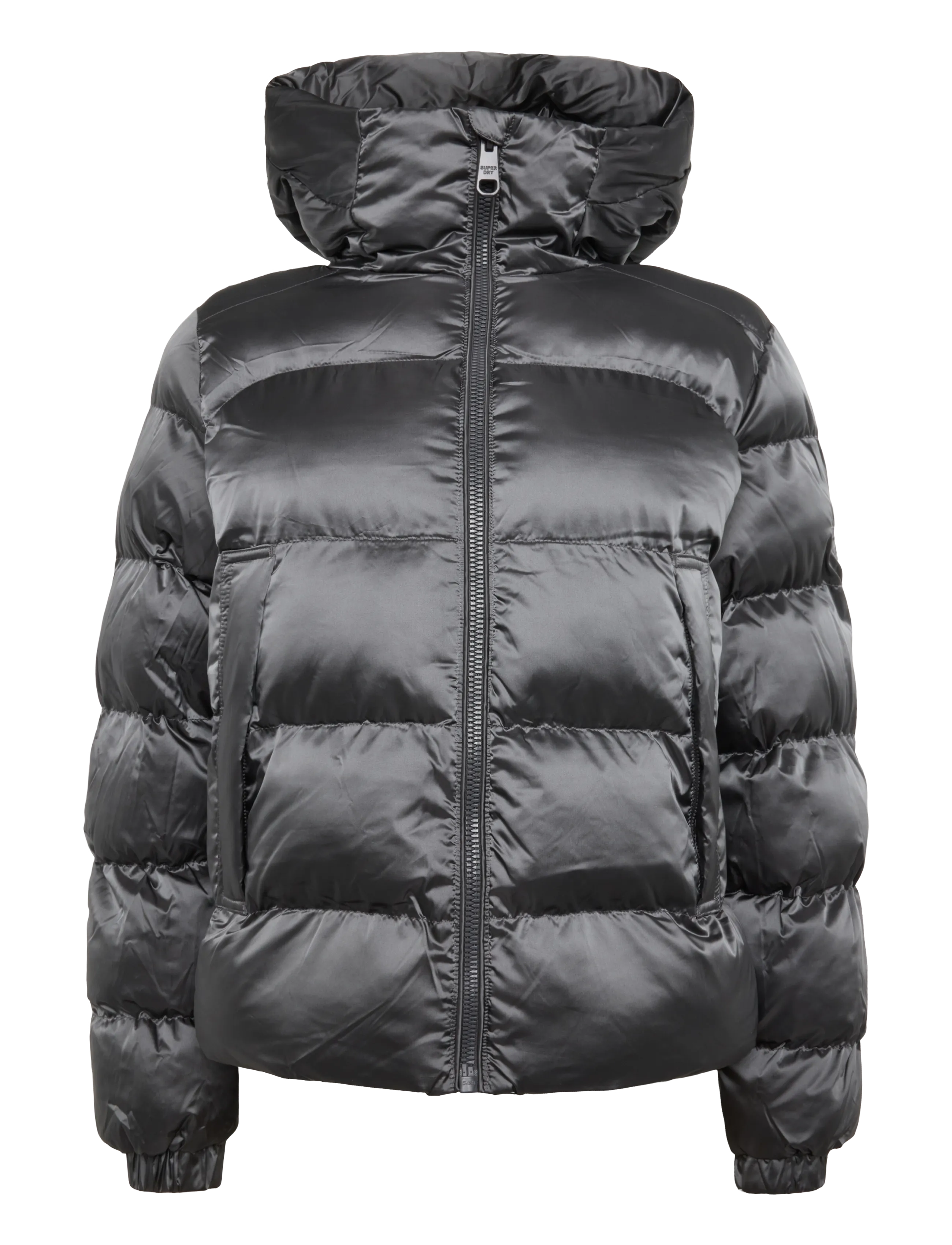 Superdry - HOODED SHINE PUFFER JACKET - winterjacken - black sheen - 1