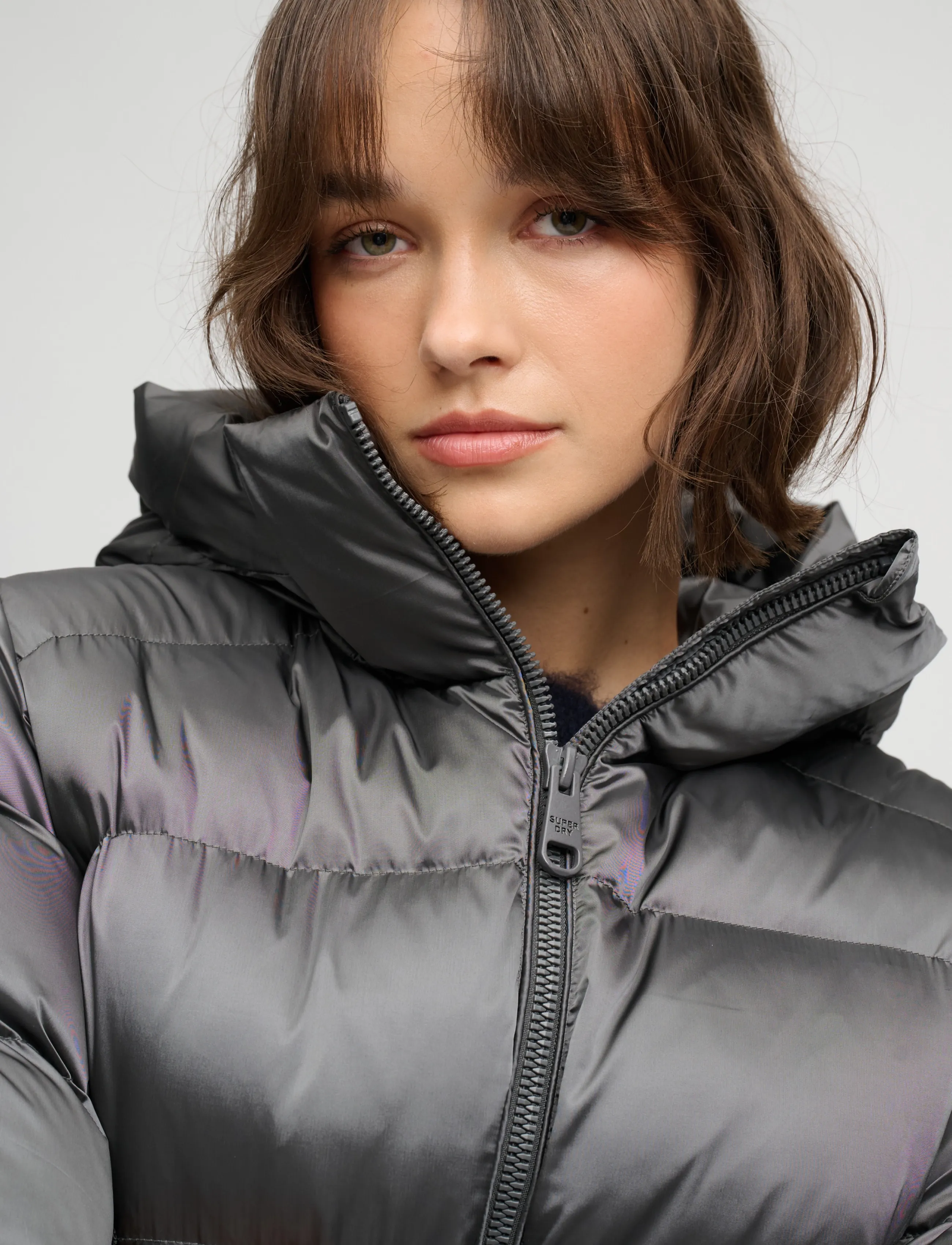 Superdry - HOODED SHINE PUFFER JACKET - winterjacken - black sheen - 3