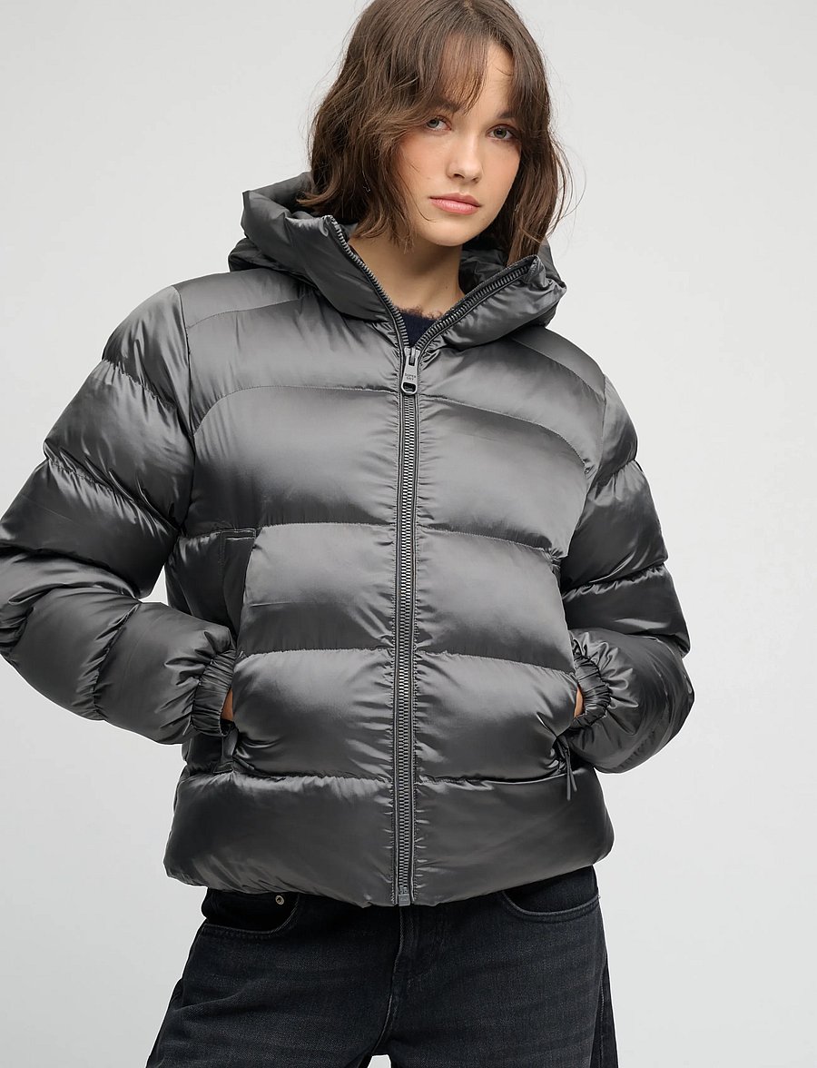 Superdry - HOODED SHINE PUFFER JACKET - winterjacken - black sheen - 4