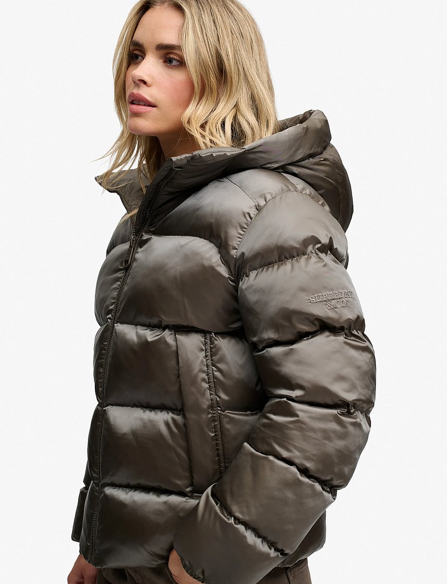 Superdry - HOODED SHINE PUFFER JACKET - winter jacket - deep khaki green - 2