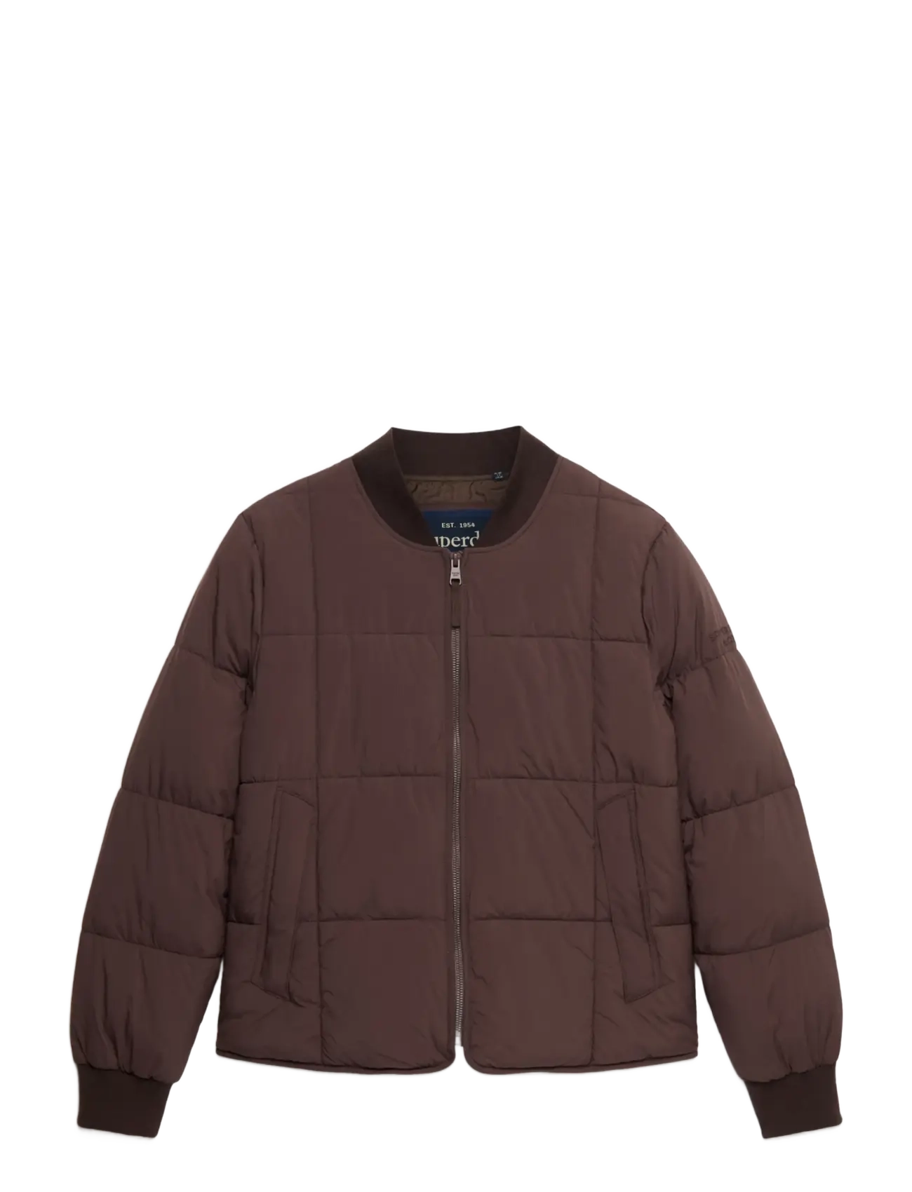 Superdry - LARGE BOX QUILT LINER JACKET - light jackets - coffee bean brown - 1