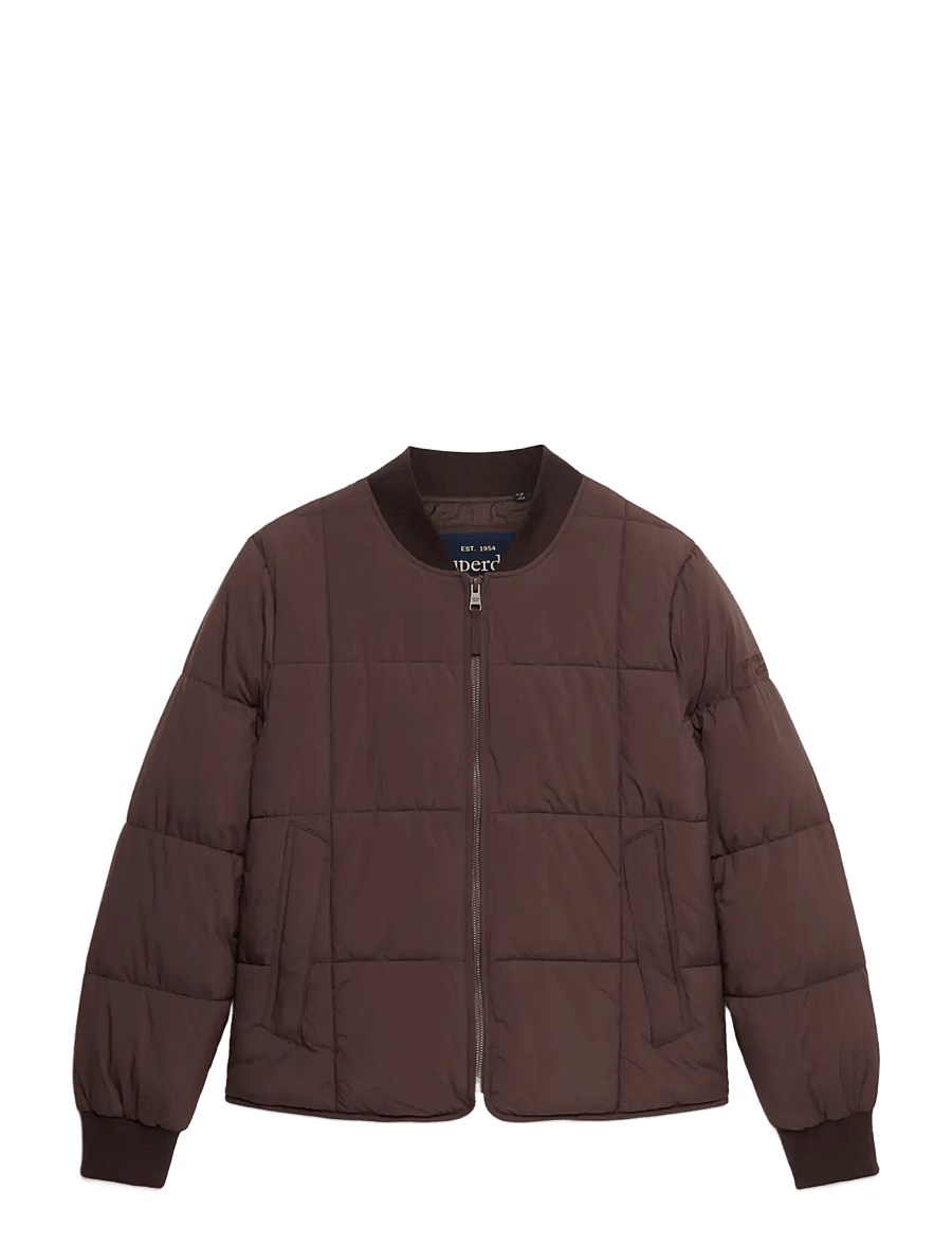 Superdry - LARGE BOX QUILT LINER JACKET - light jackets - coffee bean brown - 1