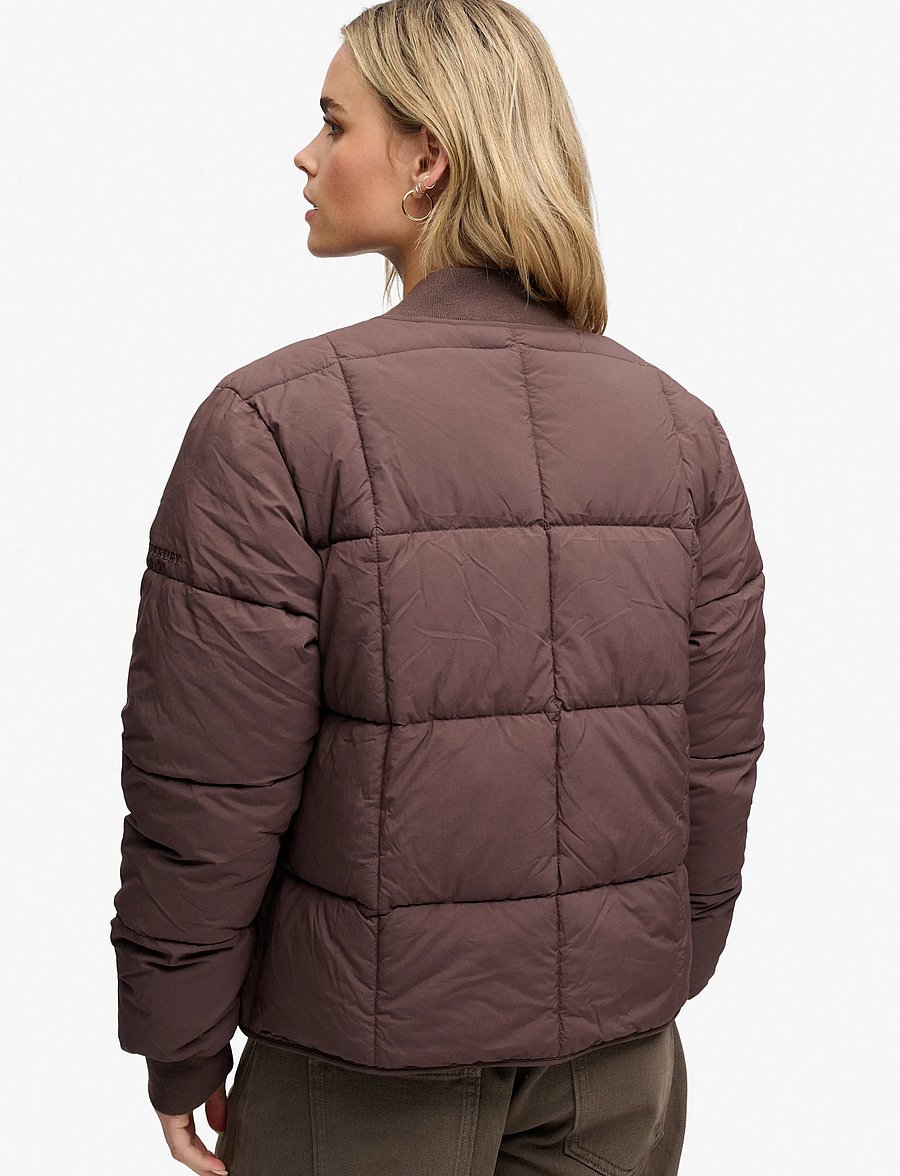 Superdry - LARGE BOX QUILT LINER JACKET - light jackets - coffee bean brown - 2