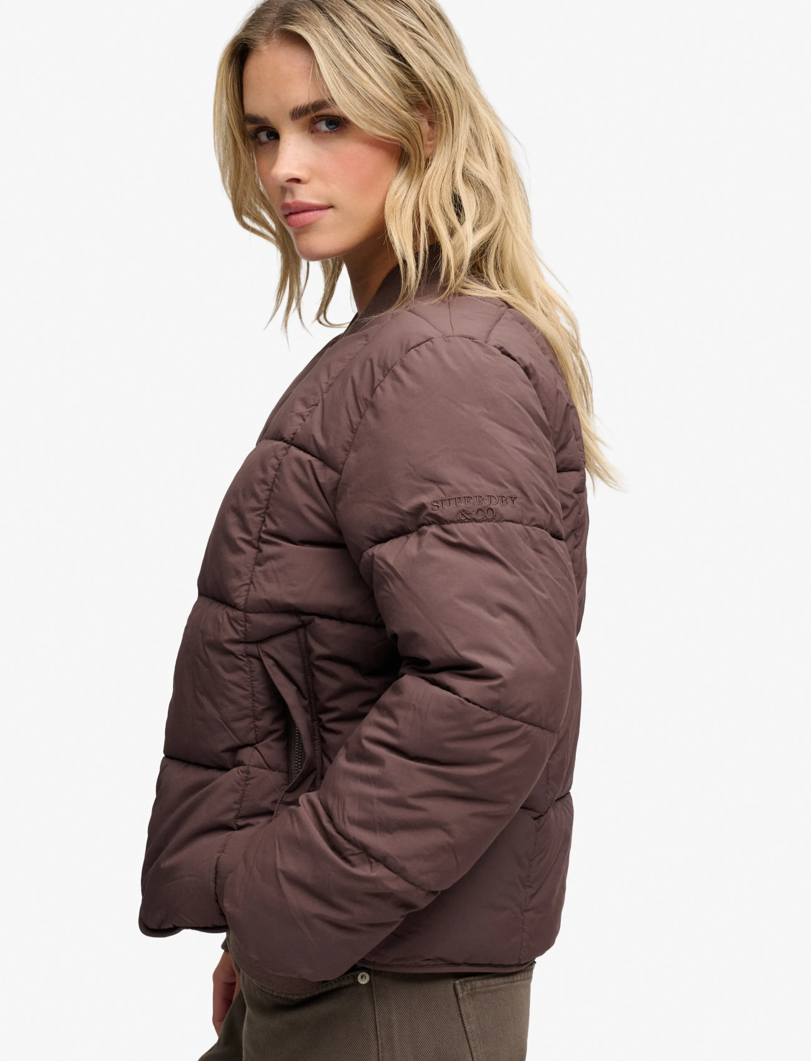 Superdry - LARGE BOX QUILT LINER JACKET - light jackets - coffee bean brown - 3
