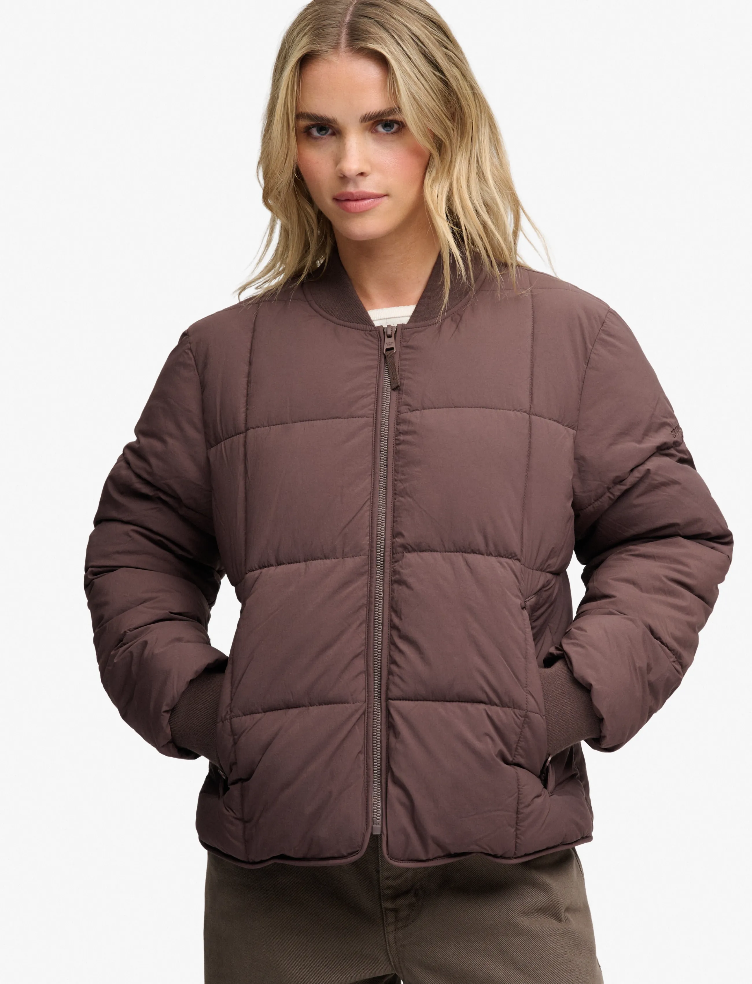 Superdry - LARGE BOX QUILT LINER JACKET - light jackets - coffee bean brown - 4