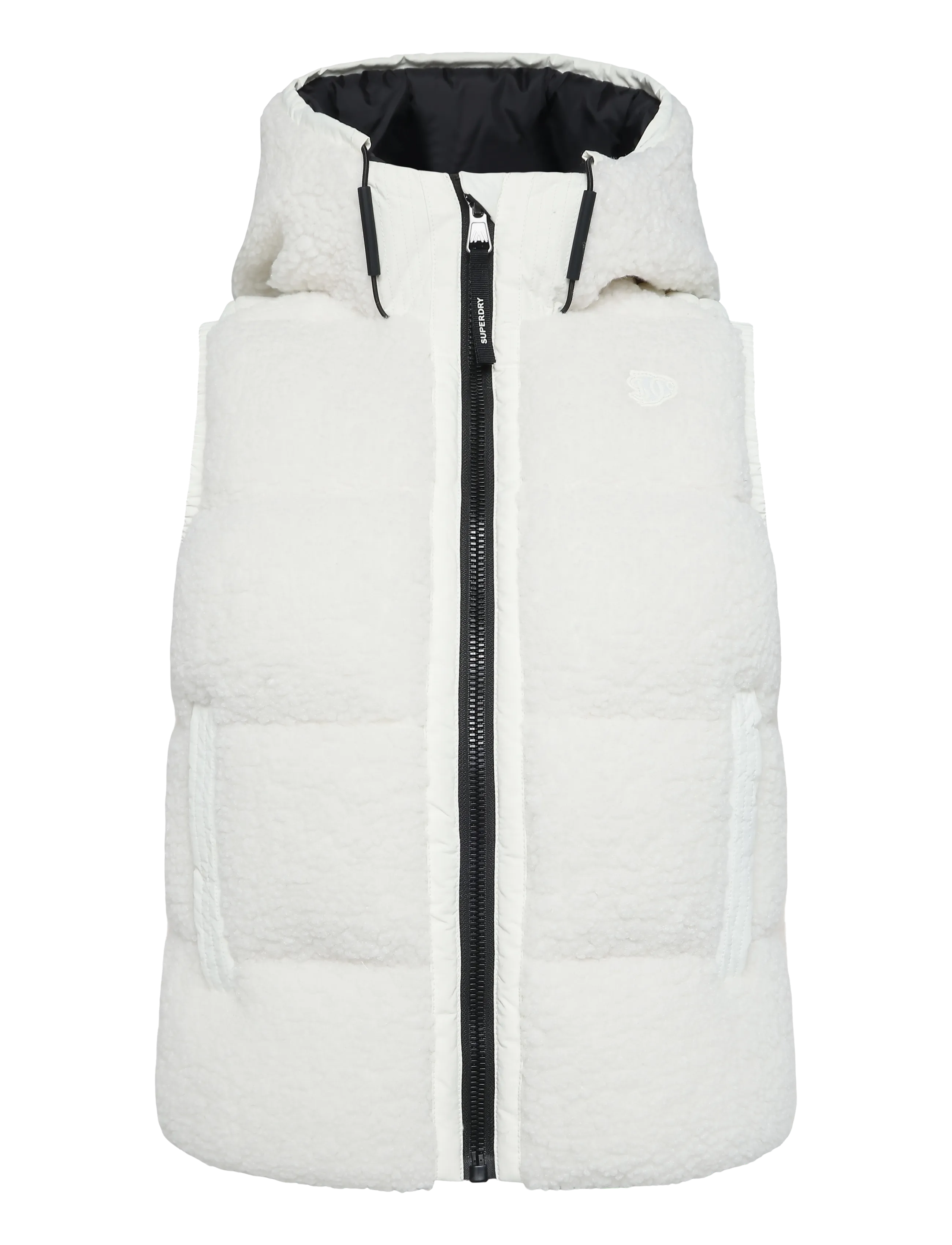 Superdry BORG BAFFLE GILET - Vests - CHALK WHITE / white