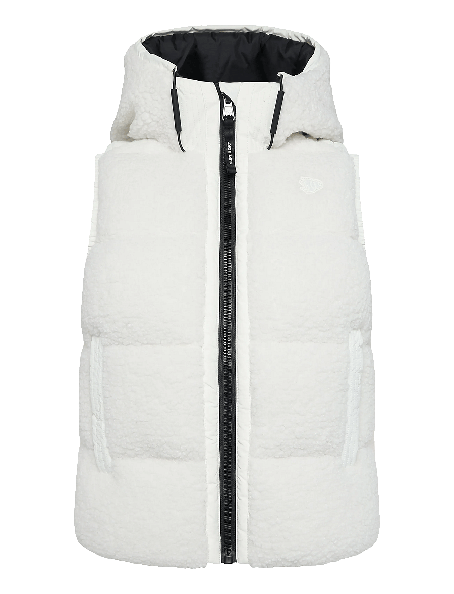 Superdry - BORG BAFFLE GILET - chalk white - 1