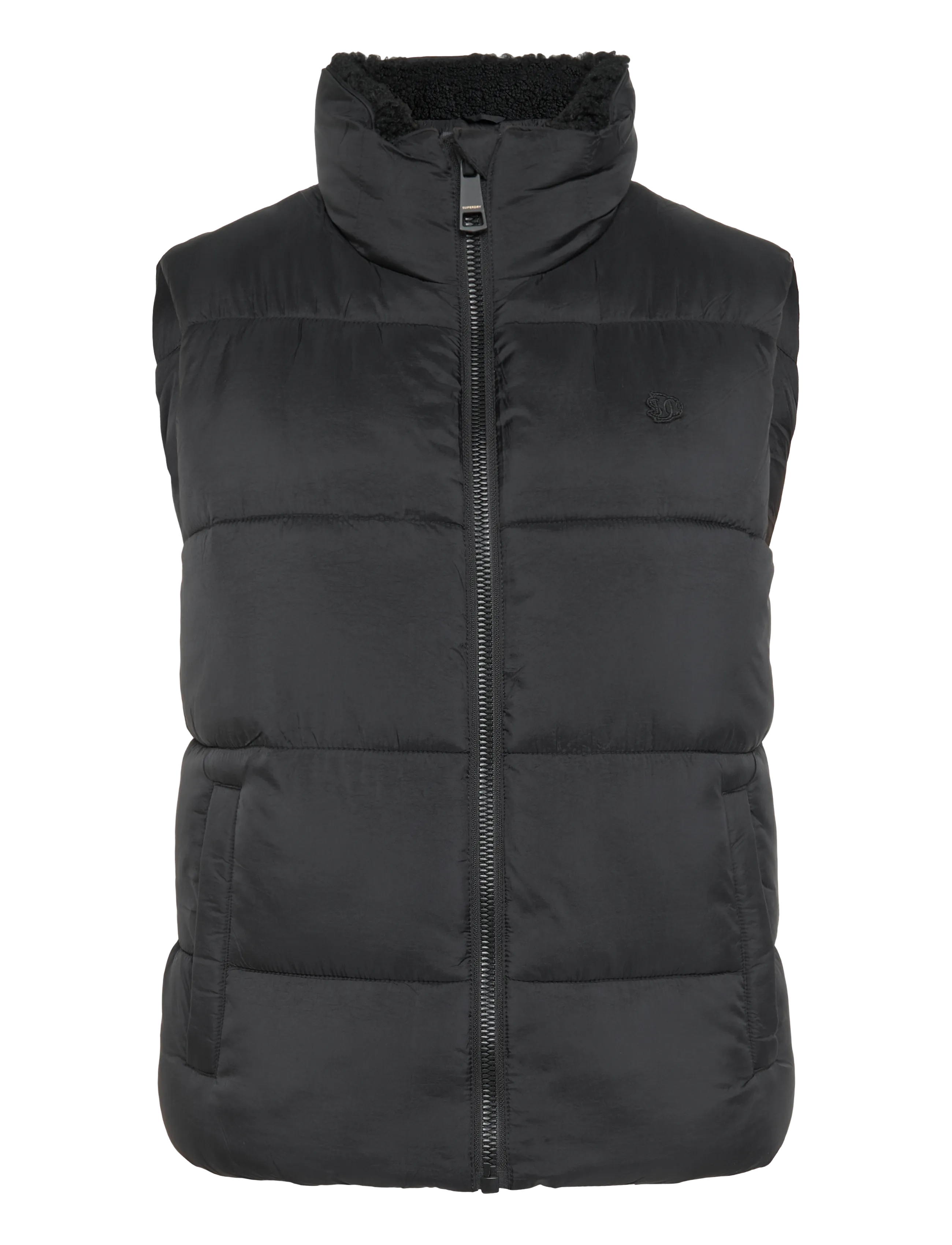 Superdry BORG LINED GILET - Alles anzeigen - BLACK / black