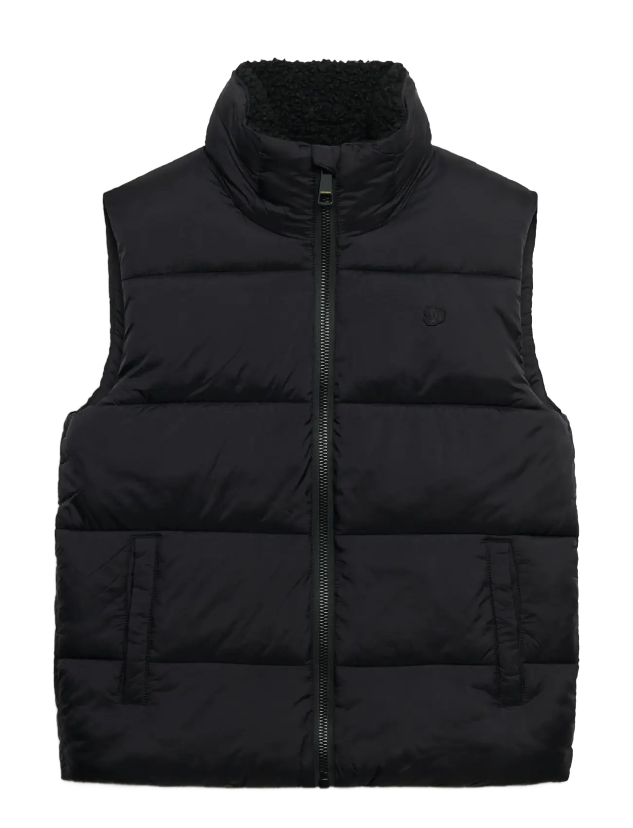 Superdry BORG LINED GILET - Kläder - BLACK / black