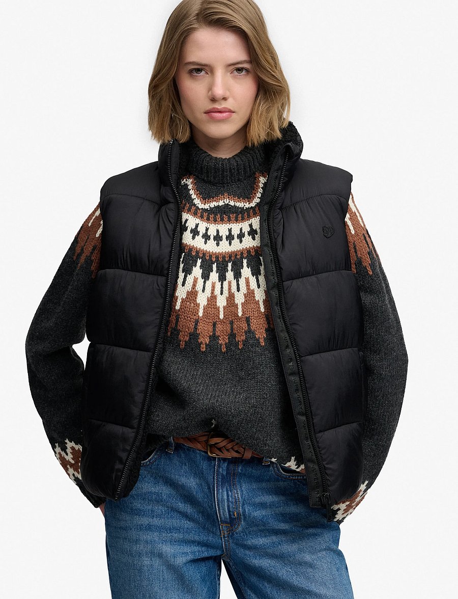 Superdry - BORG LINED GILET - black - 0