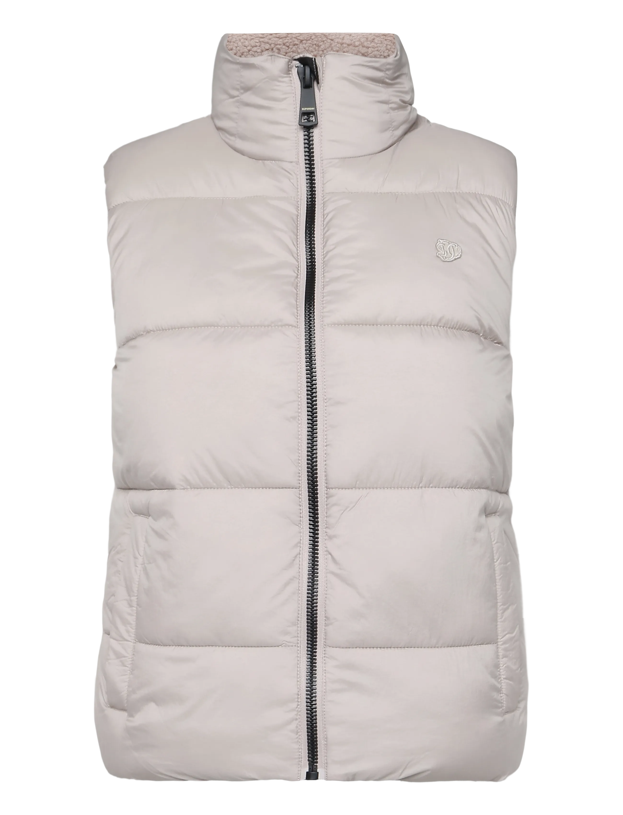 Superdry BORG LINED GILET - Vests - MUSHROOM BEIGE / beige