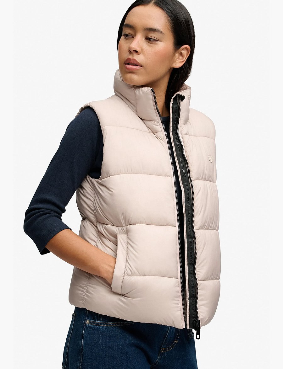 Superdry - BORG LINED GILET - overtøj - mushroom beige - 4