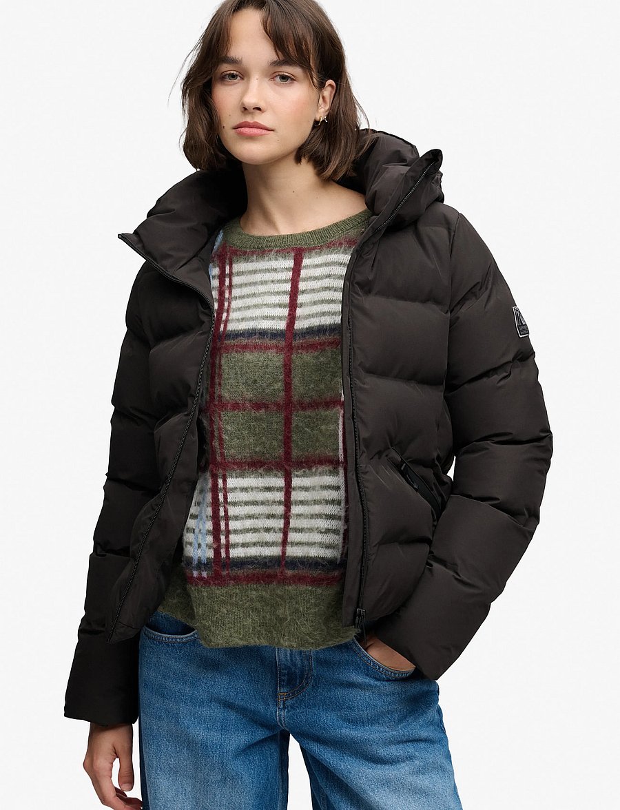 Superdry - HOODED CITY PADDED JACKET - vinterjakker - black - 0