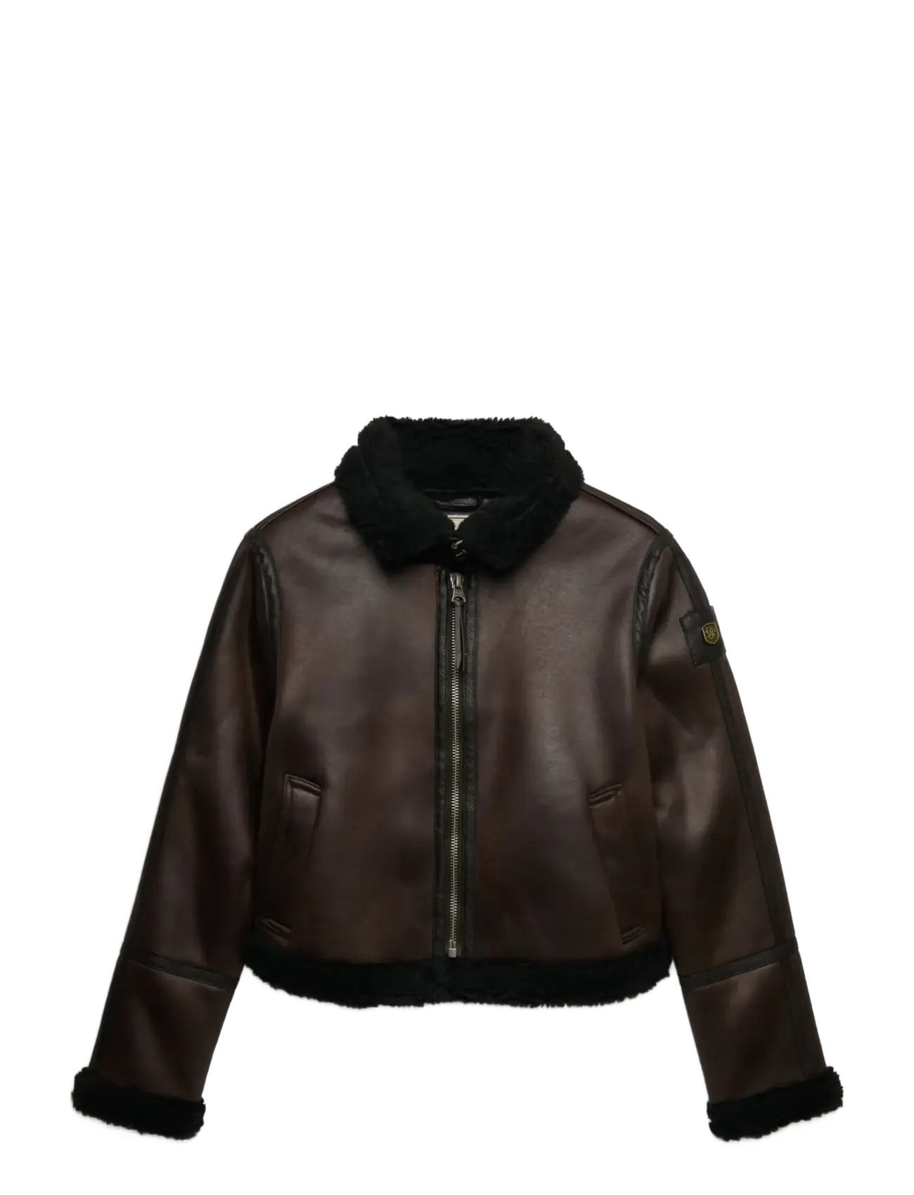 Superdry - FAUX SHEARLING JACKET - bomber jackets - chocolate brown - 1
