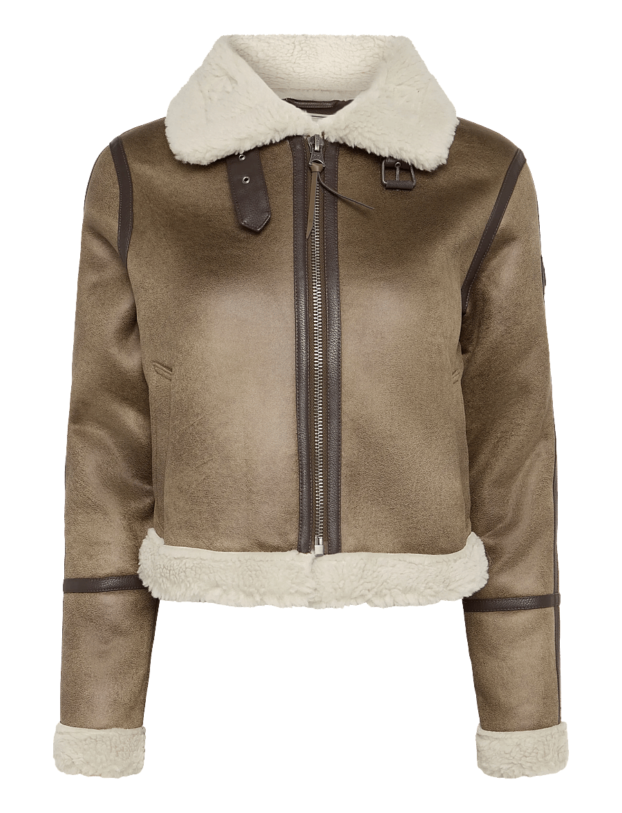 Superdry - FAUX SHEARLING JACKET - bomberjacken - taupe - 1