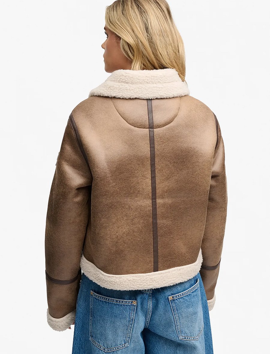 Superdry - FAUX SHEARLING JACKET - bomberjacken - taupe - 3