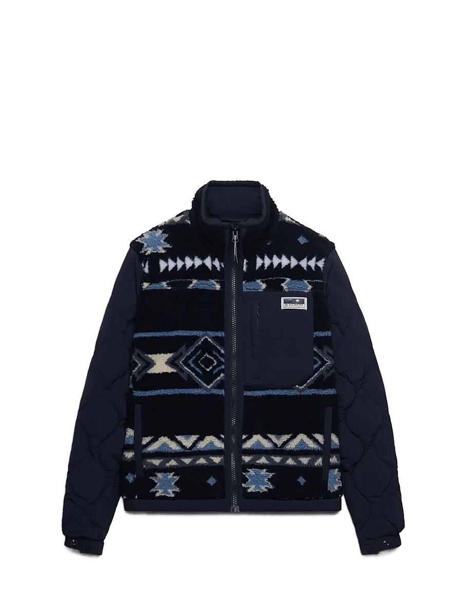 Superdry - FLEECE ONION QUILT HYBRID - steppjacken - blue aztec - 1