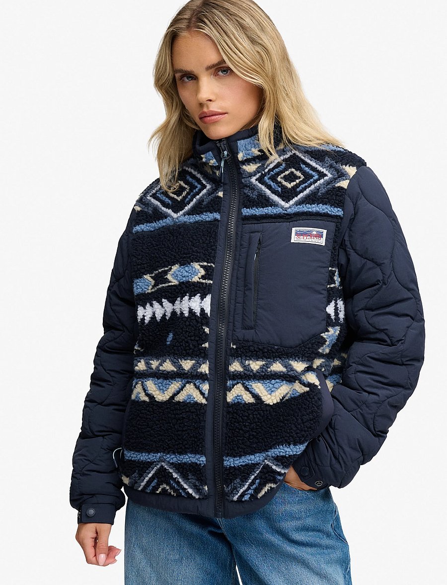 Superdry - FLEECE ONION QUILT HYBRID - steppjacken - blue aztec - 4