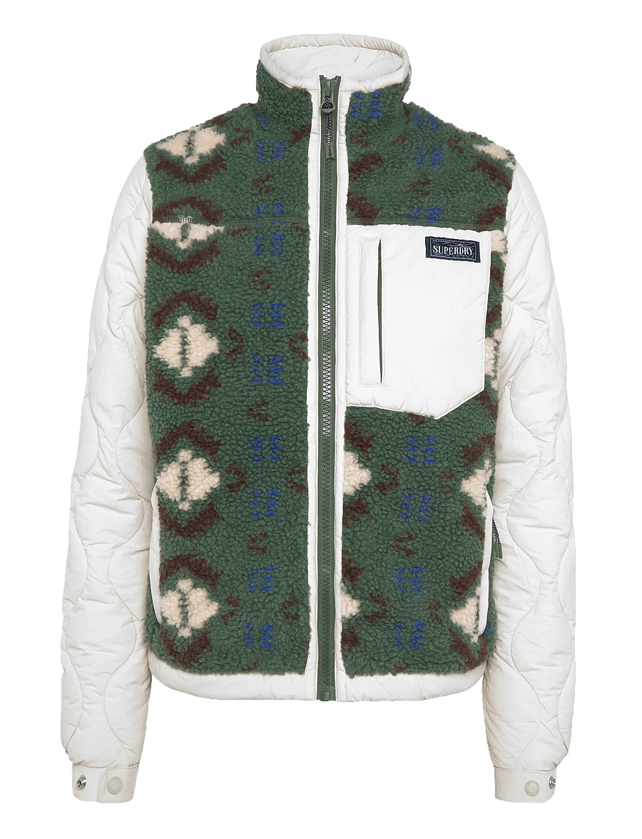 Superdry - FLEECE ONION QUILT HYBRID - tepitud jakid - khaki aztec - 1