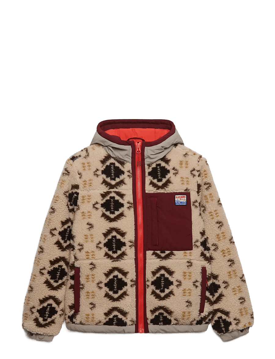 Superdry - SHERPA JAQUARD FLEECE HYBRID - winterjacken - cream aztec - 1