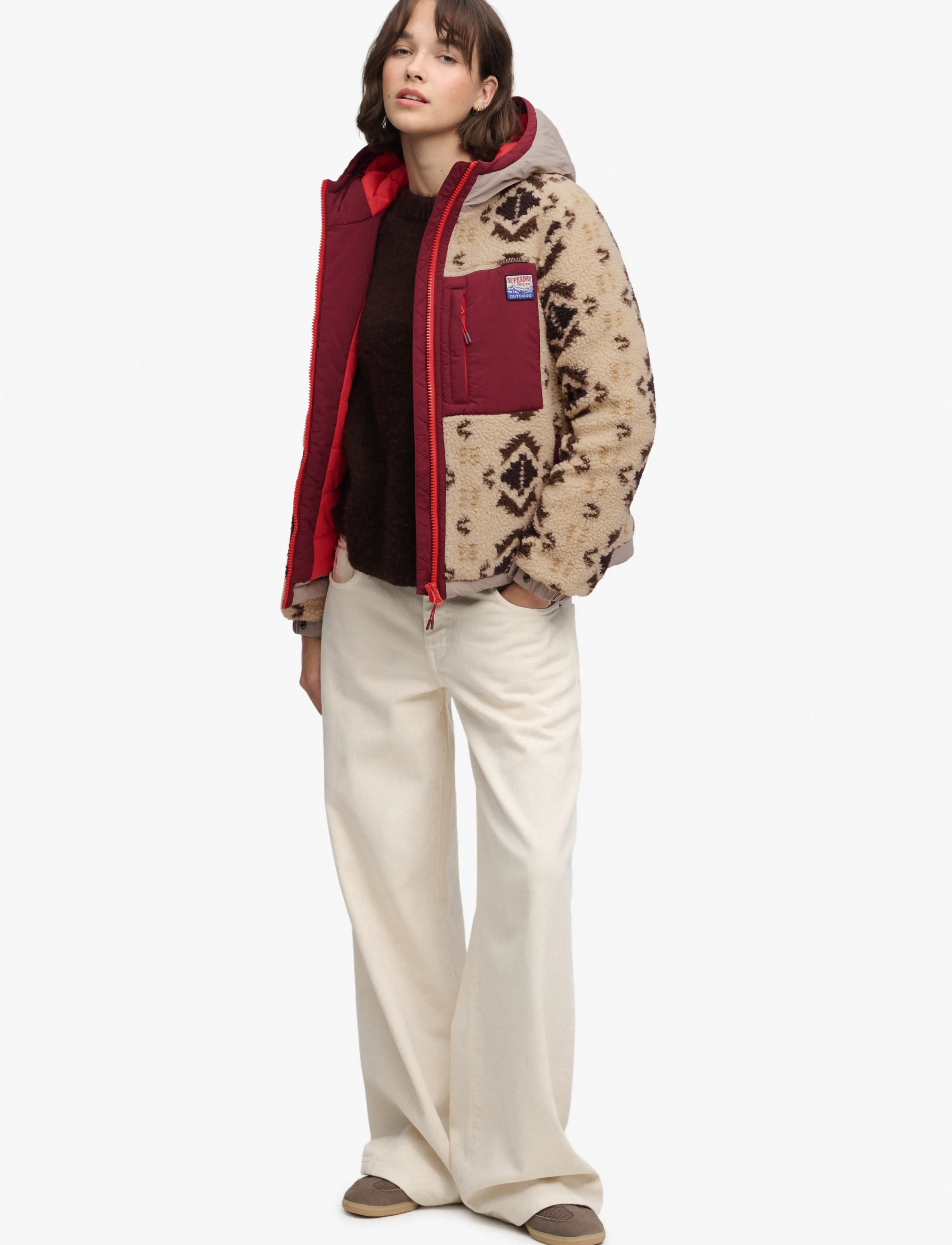 Superdry Sherpa Jaquard Fleece Hybrid jackor dam – bild 6