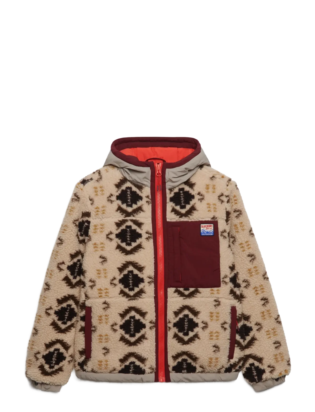 Superdry - SHERPA JAQUARD FLEECE HYBRID - winterjacken - cream aztec - 2