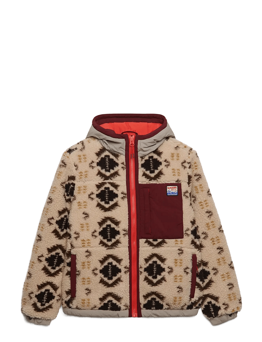 Superdry - SHERPA JAQUARD FLEECE HYBRID - winterjacken - cream aztec - 2