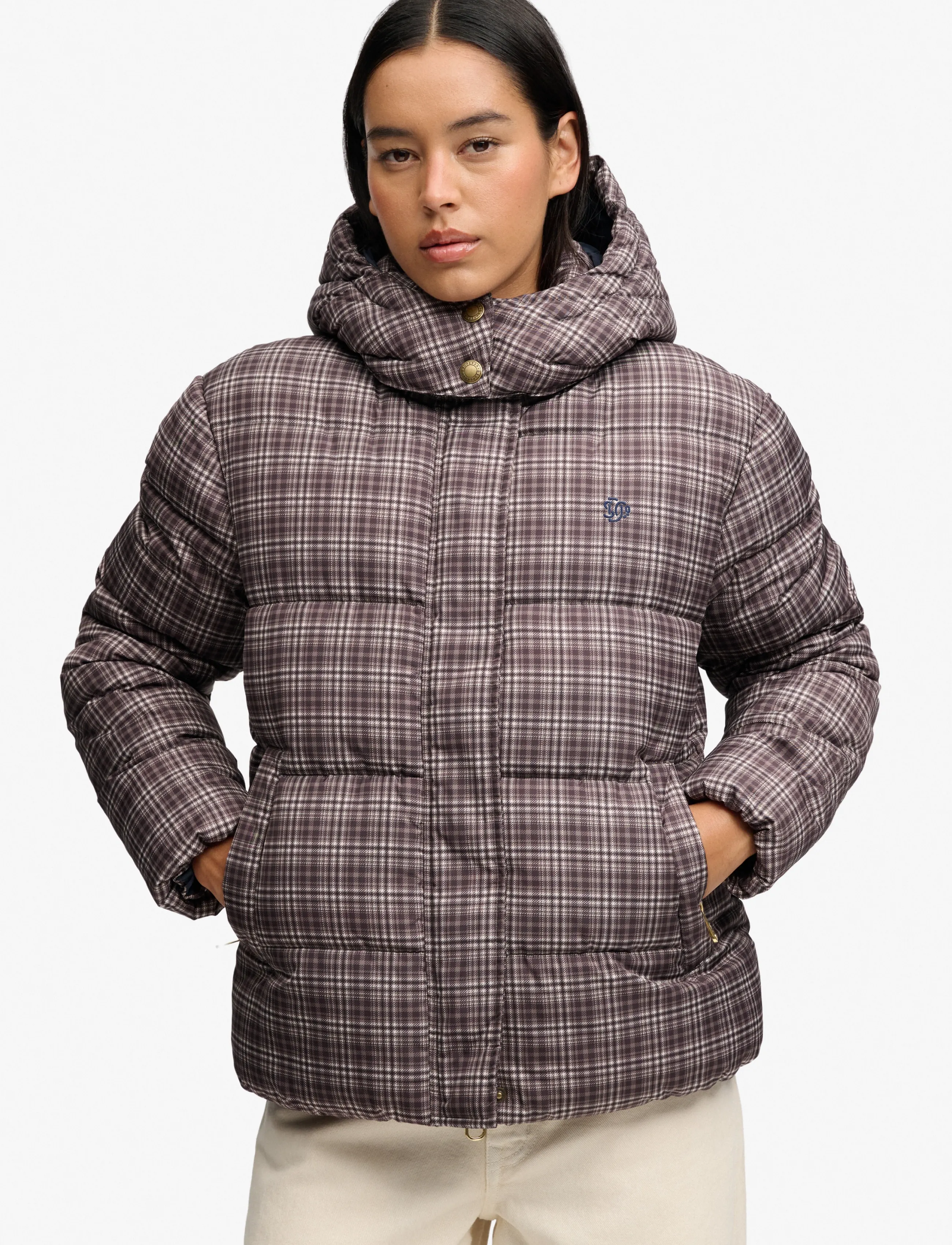 Superdry - PREMIUM PRINTED CHECK PUFFER - coats - chestnut brown check - 4