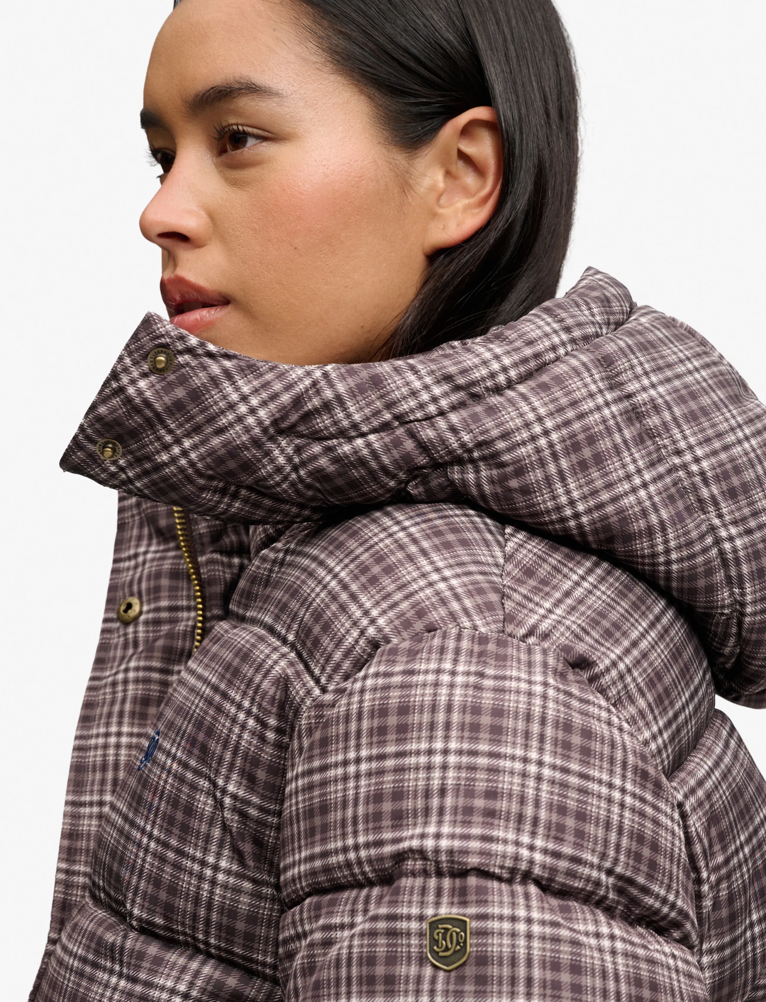 Superdry - PREMIUM PRINTED CHECK PUFFER - coats - chestnut brown check - 5