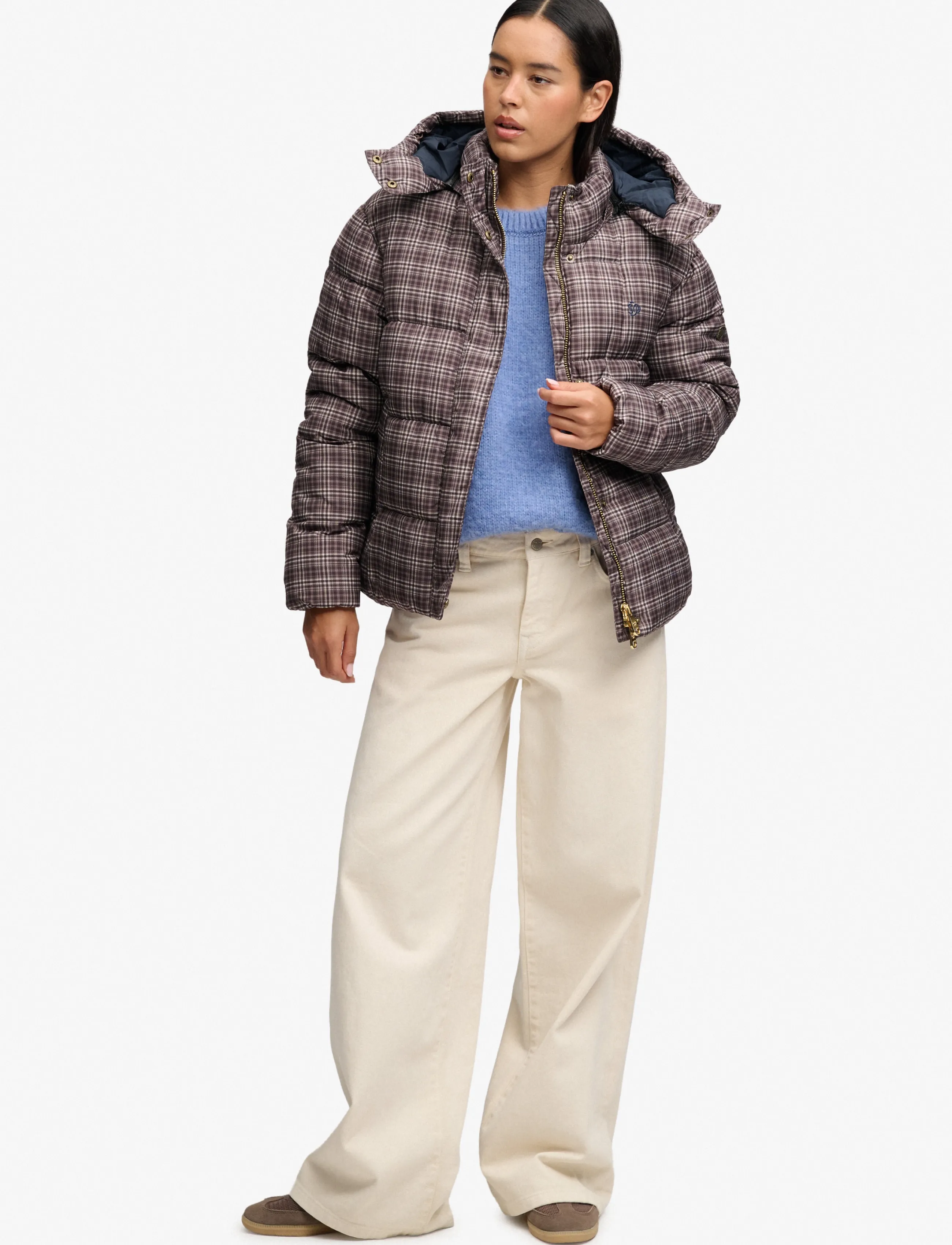 Superdry Premium Printed Check Puffer jackor dam – bild 6