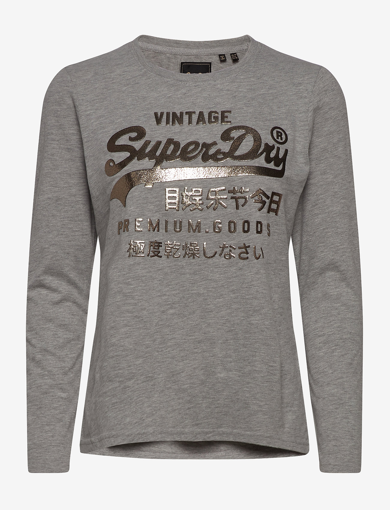 Superdry - PREMIUM GOODS METALLIC LS TOP - grey marl - 0