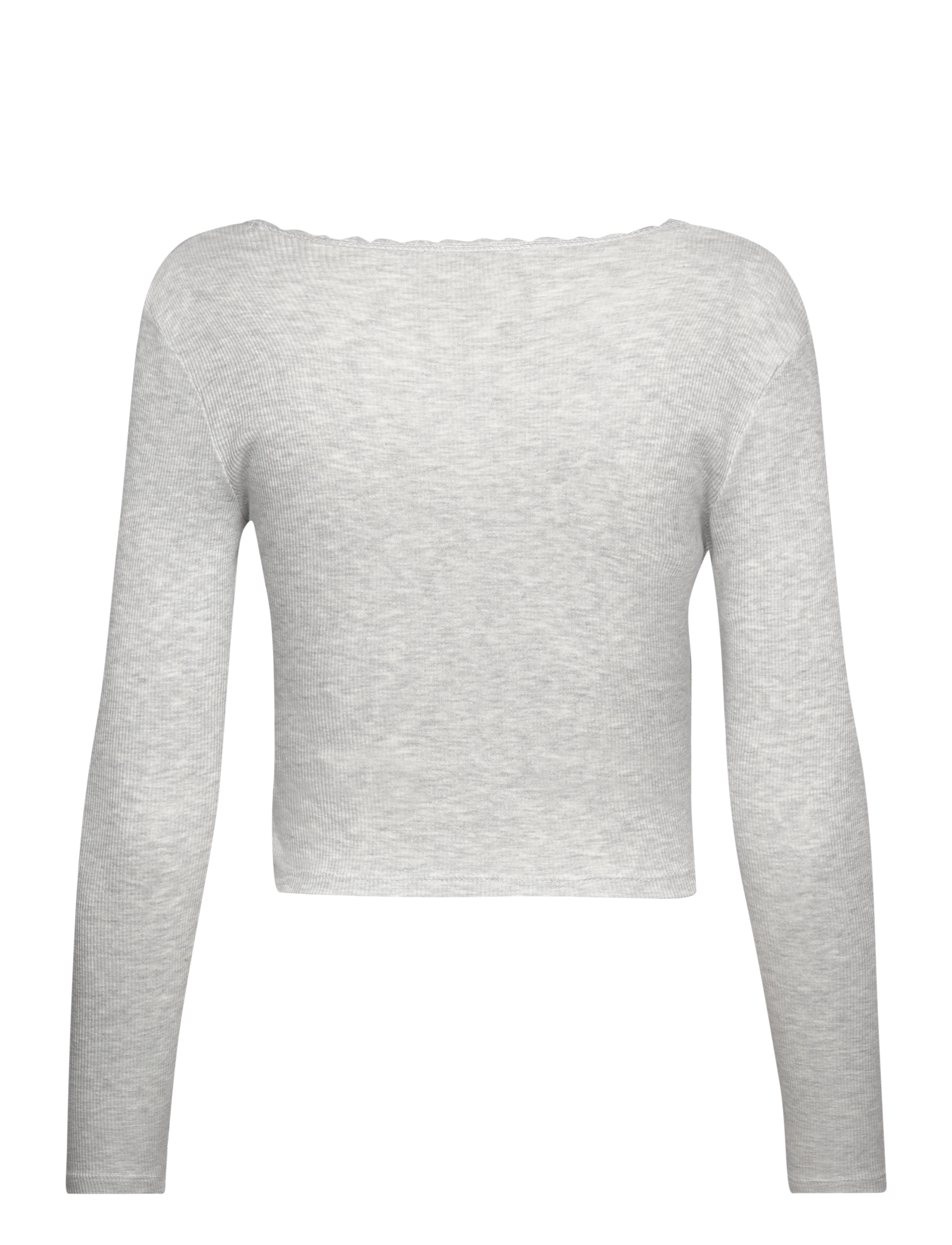 Superdry - VINTAGE LS WRAP OVER TOP - glacier grey marl - 1