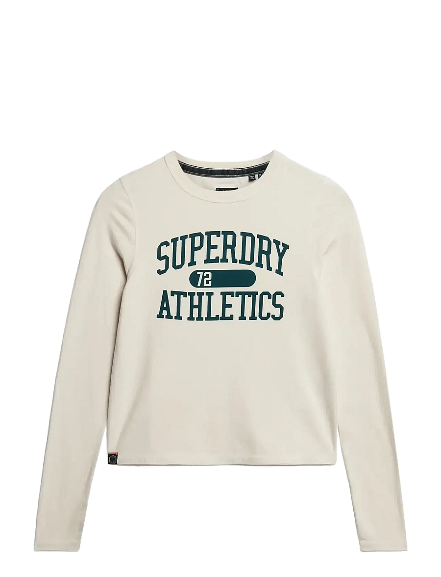 Superdry - ATHLETIC RINGER SLIM L/S TOP - långärmade toppar - turtledove cream - 1