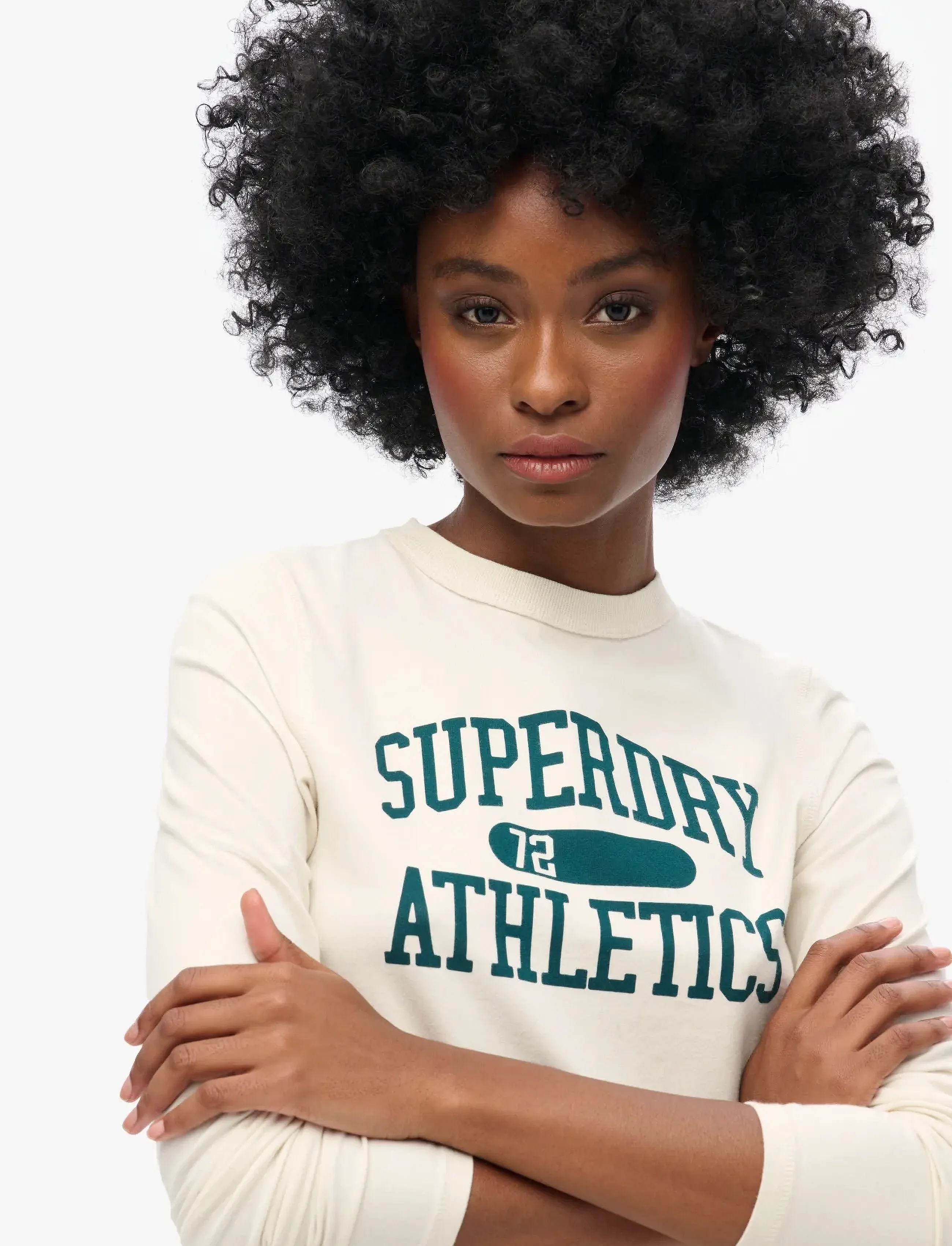 Superdry - ATHLETIC RINGER SLIM L/S TOP - langærmede toppe - turtledove cream - 3