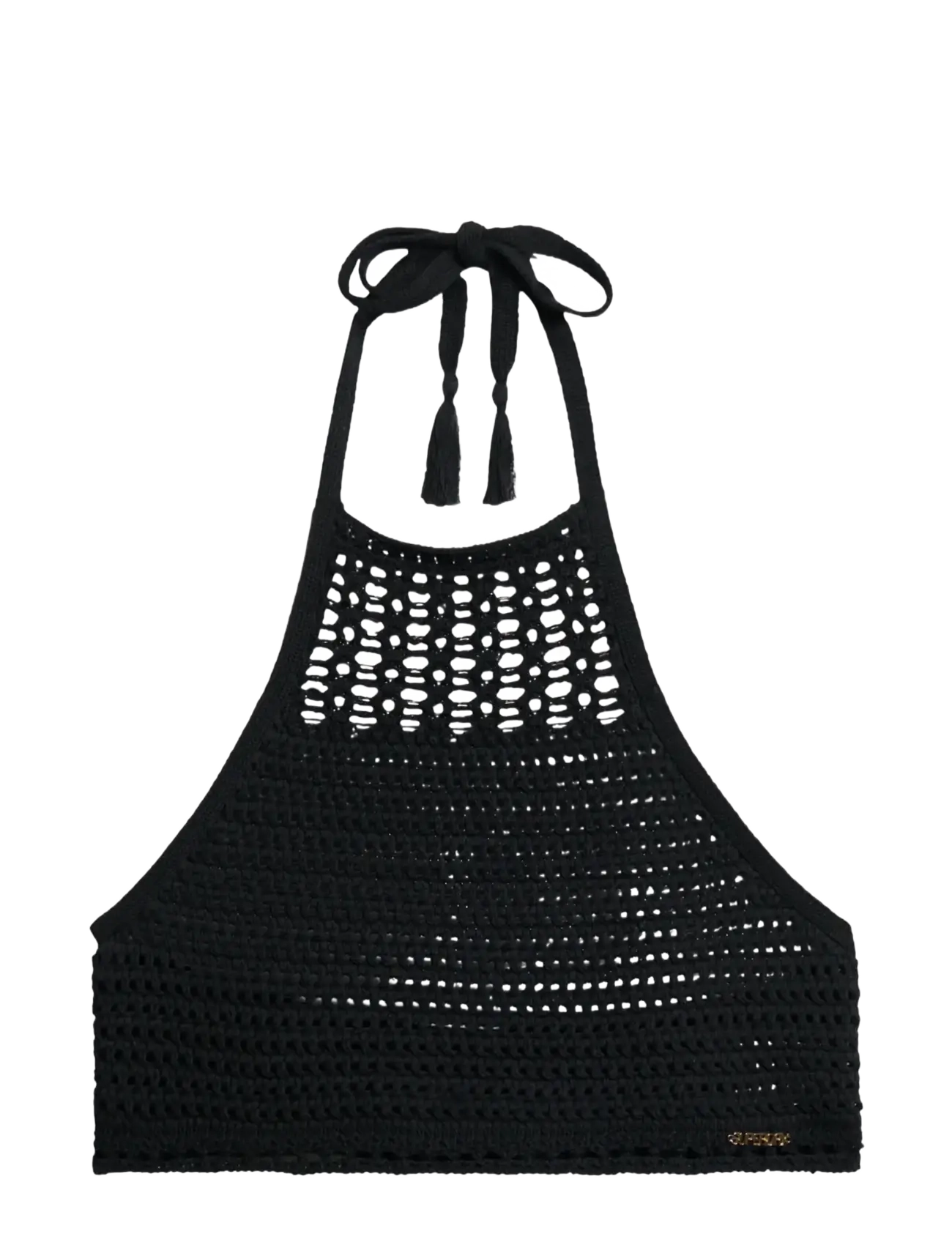 Superdry CROP HALTER CROCHET TOP - Neuheiten - BLACK / black