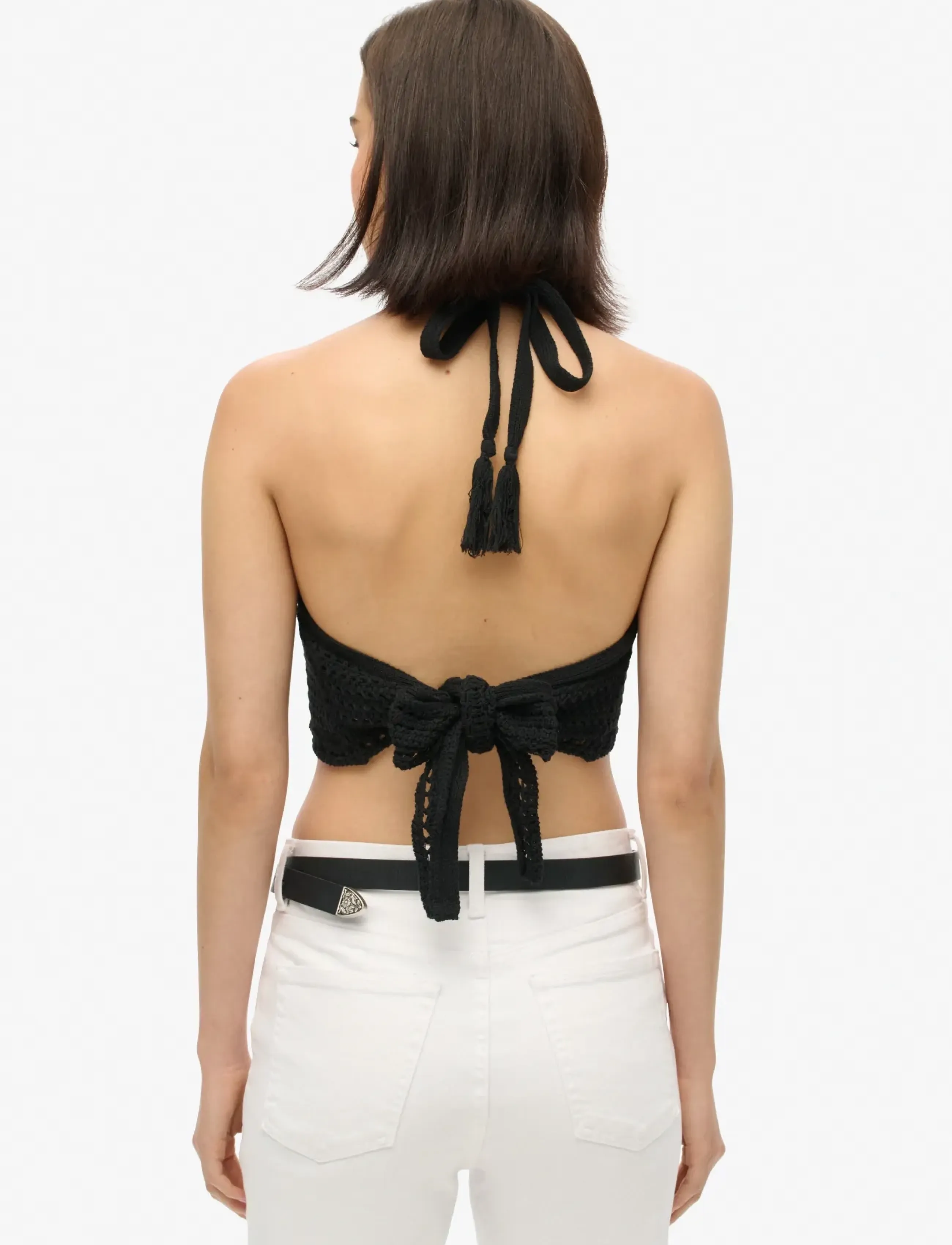 Superdry Crop Halter Crochet Top toppar dam – bild 9